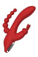 Wibrator króliczek waginalny analny potrójny 21cm