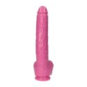 Wielki różowy penis ogromne dildo z jądrami 30 cm