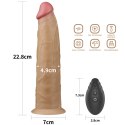Silikonowy analny penis z przyssawką żylasty 23cm